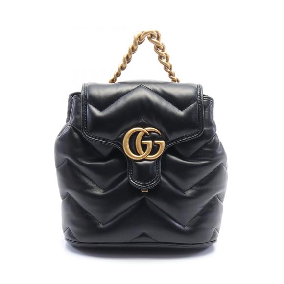 Gucci GG Marmont Backpack Leather Black - Picture 1 of 4
